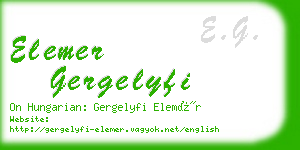 elemer gergelyfi business card